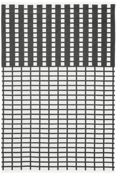 KRISTINA DAM STUDIO Contemporary Plaid - kermanvalkoinen ja musta puuvilla (180x130)