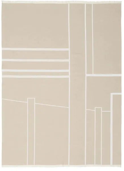 KRISTINA DAM STUDIO Architecture Plaid - Offwhite ja Beige Puuvilla (180x130)