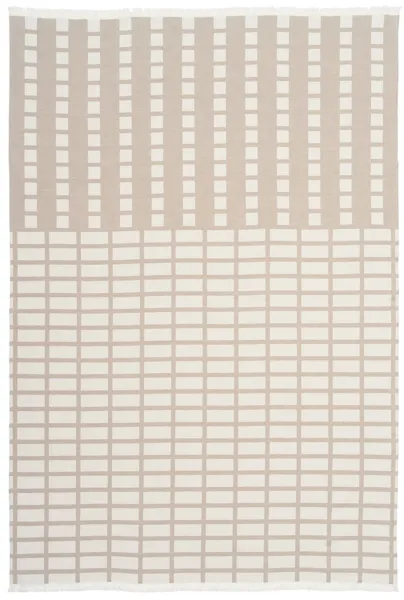 KRISTINA DAM STUDIO Contemporary Plaid - Offwhite ja beige puuvilla (180x130)